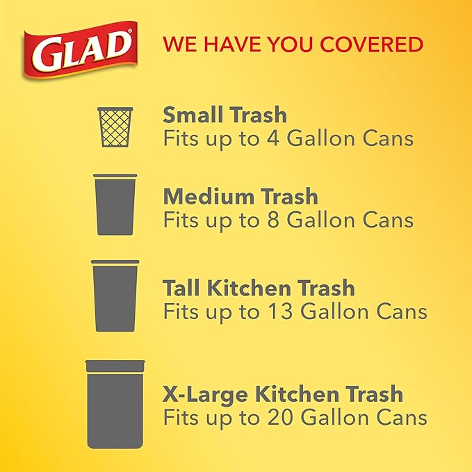 Glad Medium Trash Bags, 8 Gallon, Fragrance Free Garbage Bags - Image 3
