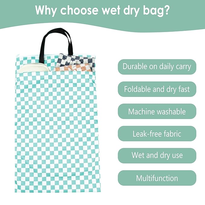 wegreeco Reusable Hanging Wet Dry Cloth Diaper Bag - Image 6