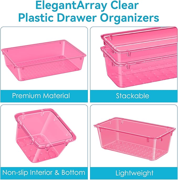 12 PCS Drawer Organizer Set, 4 Sizes Tool Storage Trays - Image 5