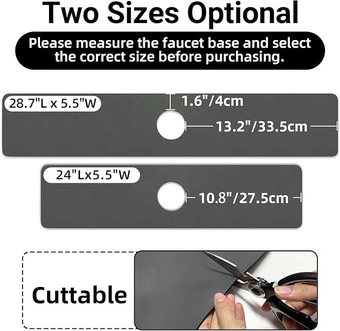 LOPNUR Faucet Mat for Kitchen Sink Protectors, 24 Inch Long Kitchen Sink Splash - Image 5