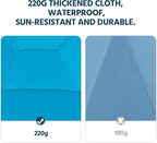 Yaheetech 3-Tier Patio Parasol 10ft Vented Outdoor Canopy Sun Shade Large Market Table Umbrella Double-layer Cloth & Push-button Tilting for Yard/Garden/Park Sky Blue - Image 9