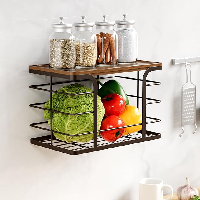 2 Pack Storage Stackable Kitchen Laundry Pantry Organizers, Wall Mount Trash - Image 4