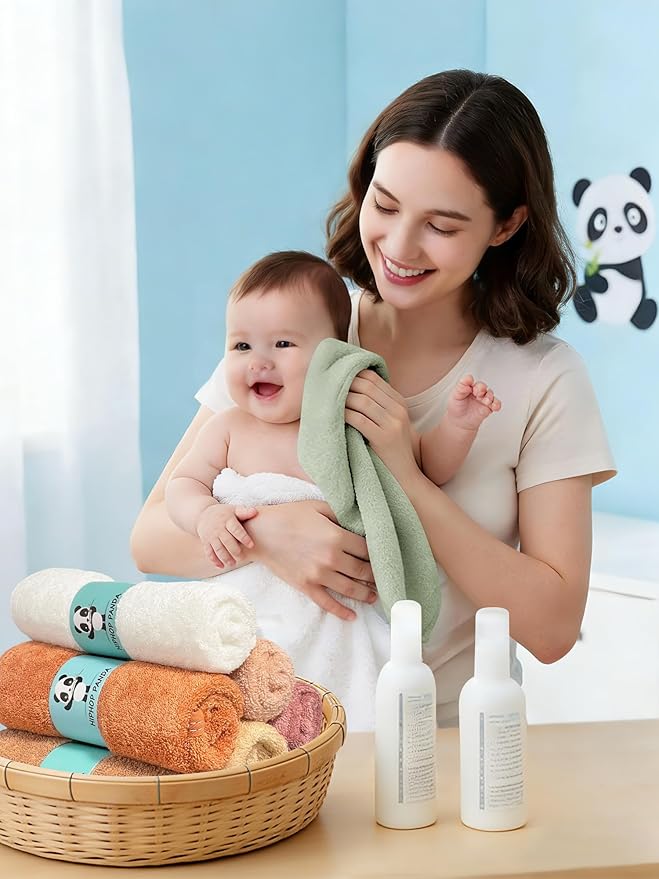 HIPHOP PANDA Baby Washcloths, Rayon Made from Bamboo - Image 3