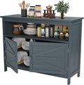 HIPS All-Weather Outdoor Storage Cabinet,Outdoor Sideboard with Magnetic Doors,3-Shelves Patio Storage Cabinet, Used for Garden,Buffet Cabinet,TV Stand, Bar Table,Balcony by CONGFUTT