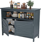 HIPS All-Weather Outdoor Storage Cabinet,Outdoor Sideboard with Magnetic Doors,3-Shelves Patio Storage Cabinet, Used for Garden,Buffet Cabinet,TV Stand, Bar Table,Balcony by CONGFUTT