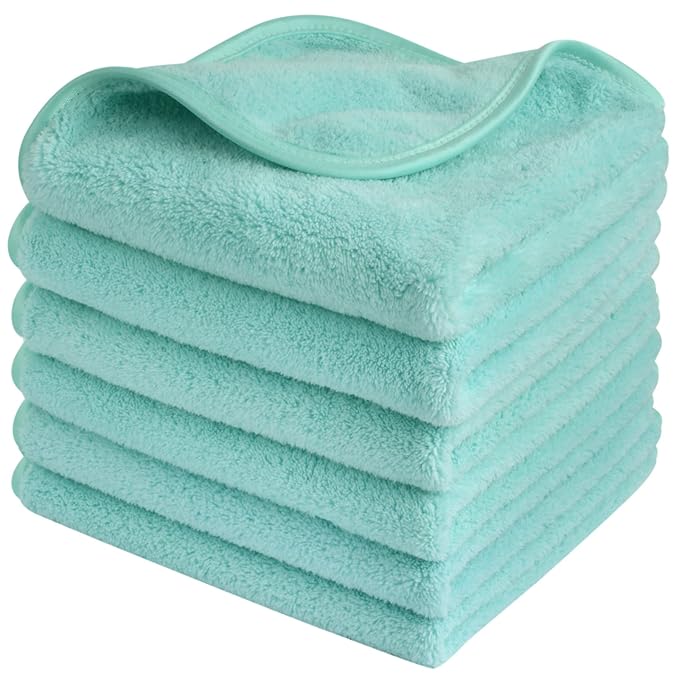 SINLAND Absorbent Coral Velvet Washcloth Ultra Soft Microfiber Face Towels 12 x by SINLAND