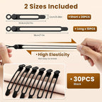 30 Pcs Silicone Cable Ties, Reusable Data Cable Organizer Wire Organizers - Image 2