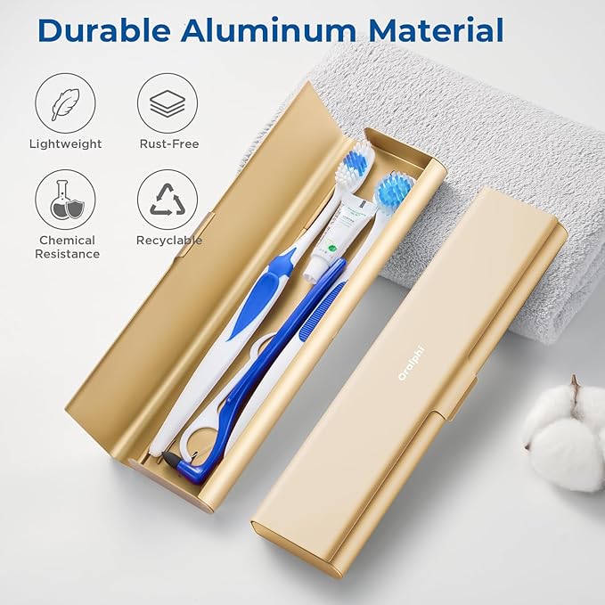 Wider Aluminum Toothbrush Travel Case, Portable Travel Toothbrush Holder - Image 2
