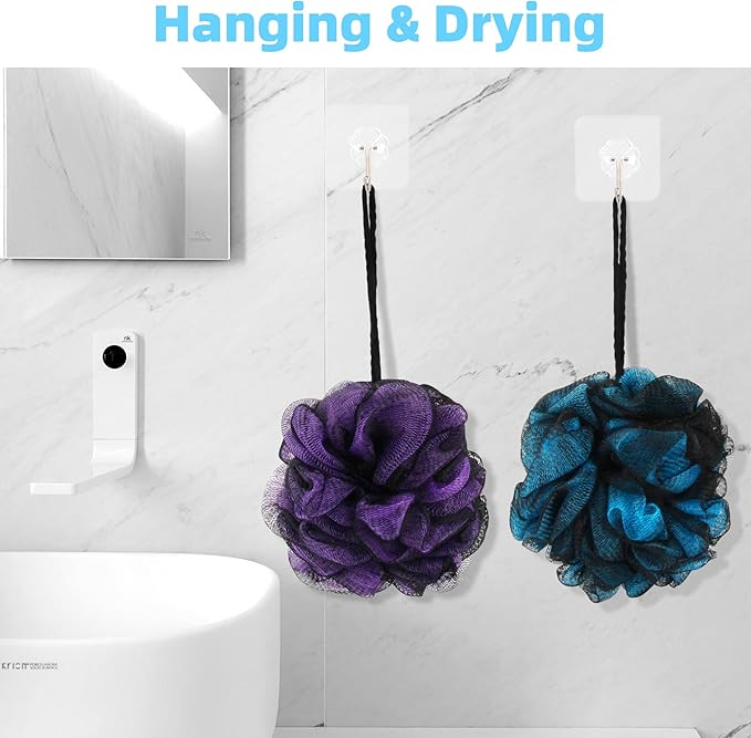 Chuya 60g Bath Loofahs Sponges, Shower Sponge Loofah Body Scrubber Balls - Image 6