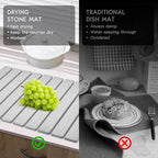 Large Stone Dish Drying Mats for Kitchen Counter, Quick Dry Collapsible Dish Mat - Image 4