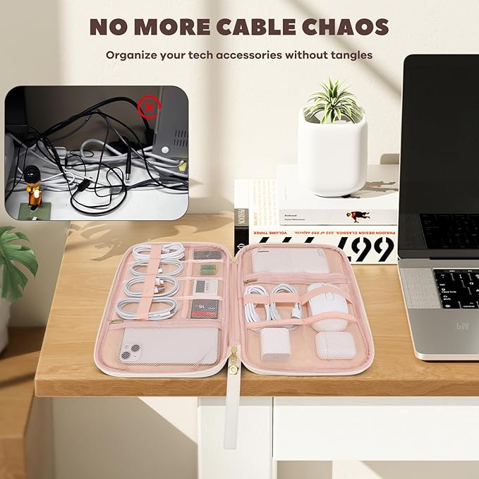 Electronics Organizer Travel Case, Charger Bag Cord Organizer Travel, Compact - Image 5