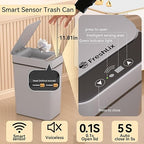 3 Pack Bathroom Trash Can 2.6 Gallon Small Touchless Automatic Motion Sensor - Image 3