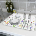 Watercolor Floral Dish Drying Mat - Image 6