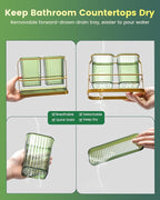 KONE Green Toothbrush Holders for Bathrooms, 2 Cups Toothbrush Holders Wall - Image 4