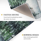 Winter Dish Drying Mat for Kitchen Counter Winter Pine Tree Dish Drying Mat - Image 3