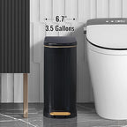 Slim Bathroom Trash Can with Lid Stainless Steel Garbage Can Soft Close Step - Image 2