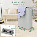 Slim Laundry Basket with Lid and Handles, Foldable Laundry Basket - Image 6