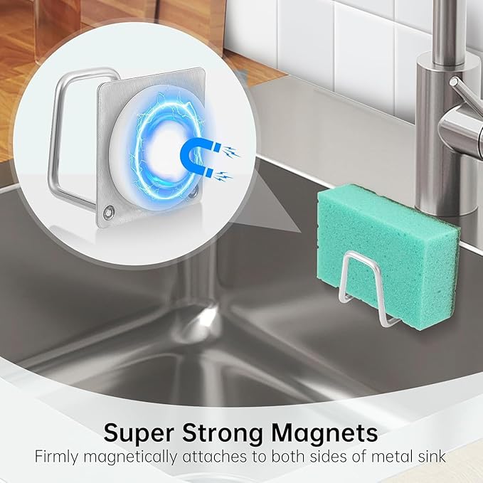 Magnetic Sponge Holder for Kitchen Sink, Kitchen Accessories, Dish Sponge - Image 3