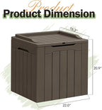 Greesum 31 Gallon Resin Deck Box All Weather Outdoor Storage Boxes for Patio Furniture Set,Outdoor Toys,Garden Tools,Brown - Image 6