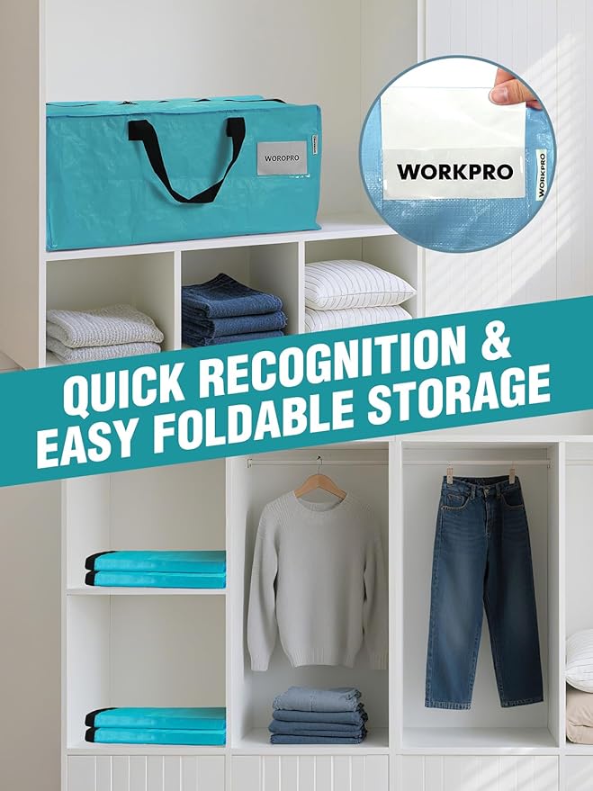 WORKPRO 8 Pack Extra Large Moving Bags - Image 7