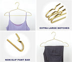Amber Home 20 Pack Premium Matte Gold Aluminum Coat Hangers, 16.5” Extra Smooth - Image 3