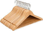 JS Hanger Wooden Coat Hangers, 20 Pack High Grade 17.5 Inch Wood Suit Hangers by JSHANGER