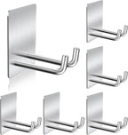 Adhesive Hooks, Stick on Stainless Steel Towel Robe Razor Wall Hooks by AdhesiveHooks