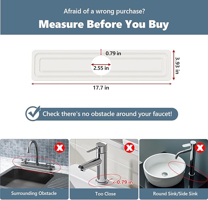 Faucet Mat for Kitchen Sink, Rapidly Absorbing Diatomite Fast Drying Stone - Image 2
