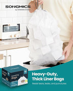 SONGMICS Trash Bags for 8-Gallon Trash Cans, Drawstring Kitchen Garbage Bags - Image 2