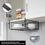 2 Pack Hanging Under Shelf Storage Basket, Adjustable Under Cabinet Add-on - Image 5