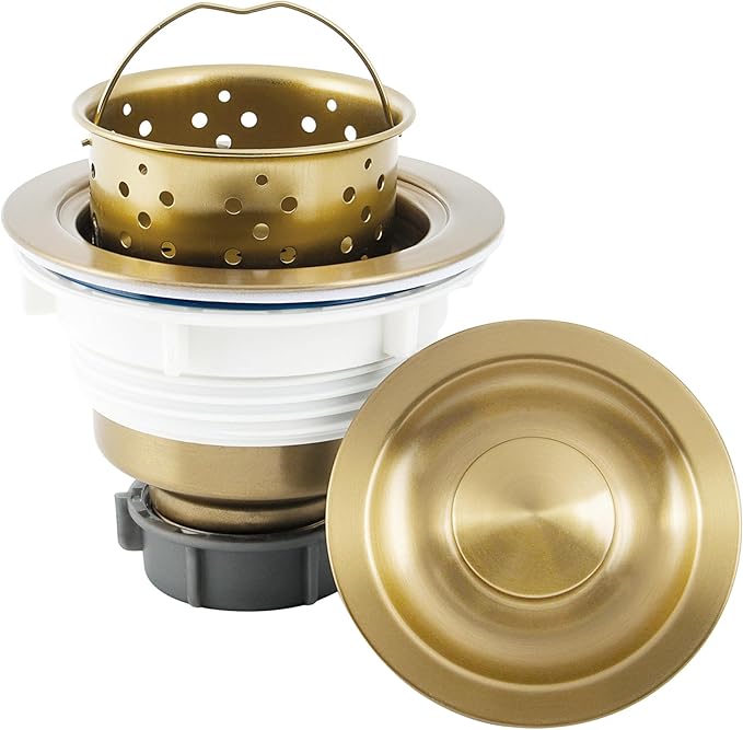 LQS Kitchen Sink Drain Strainer Assembly, Sink Drain 304 Stainless Steel - Image 5