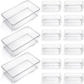 Maitys 12 Pcs Clear Drawer Organizer 9 x 6 x 2 Inches Plastic Rectangle Trays by Maitys