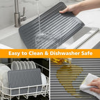 Songrey 28" x 18" Silicone Dish Drying Mat, Kitchen Counter Drying Pad - Image 4