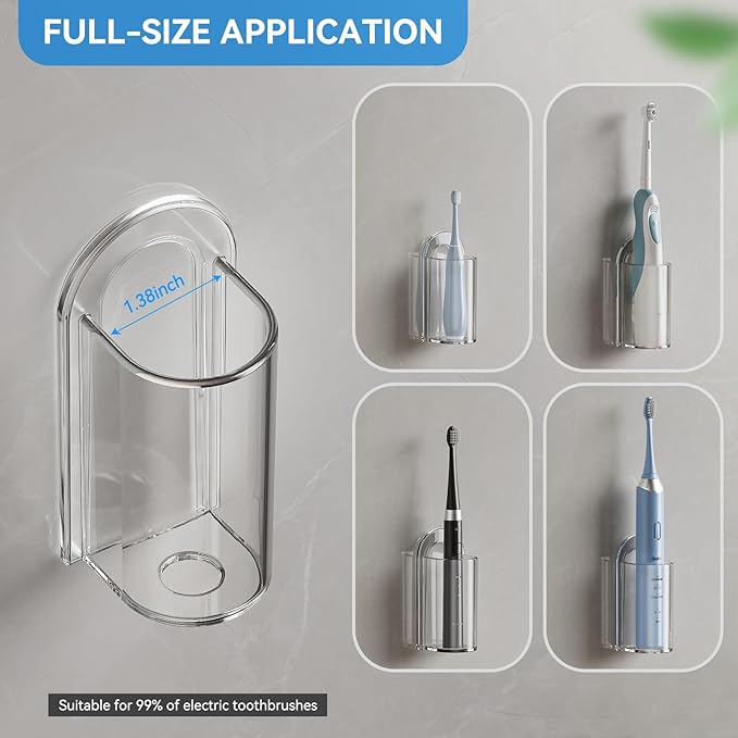MOPMS Electric Toothbrush Holders, Wall Mounted Tooth Brushing Holder - Image 3
