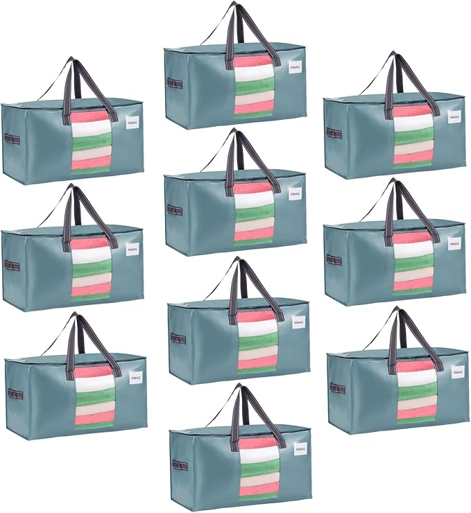 VENO 10 Pack Moving Bags, Comforter and Blanket Storage Bags by Veno