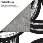 Black and White Abstract Curved Dish Drying Mats, Absorbent Microfiber Modern - Image 8