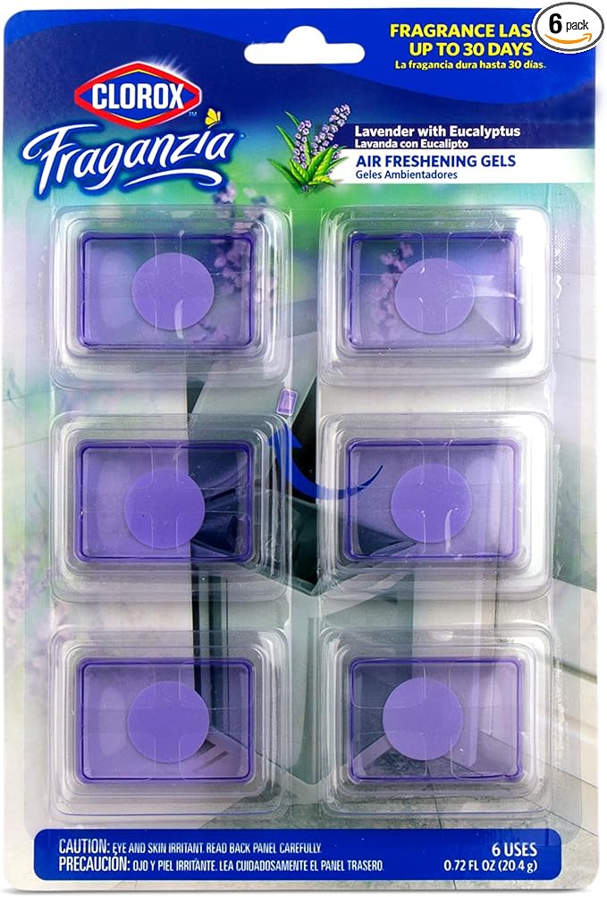 Clorox Fraganzia Stick-On Gel Fresheners, Lavender by Clorox