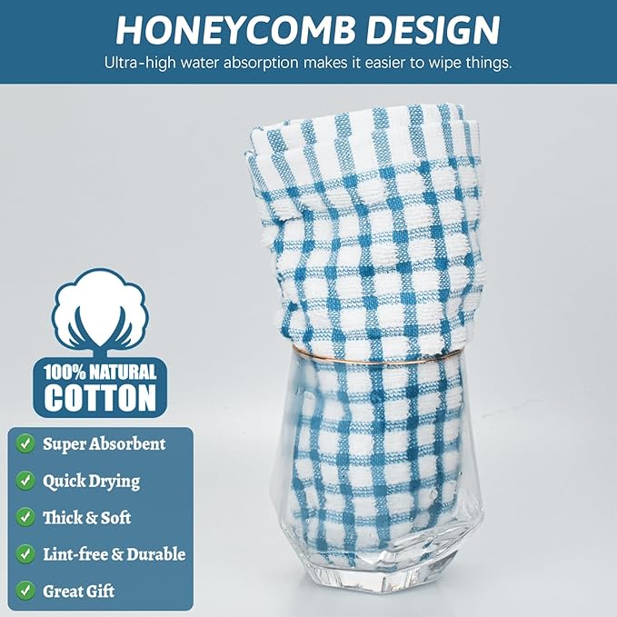 Nialnant 8 Pcs Kitchen Dish Rags, 100% Cotton Soft Absorbent Quick Drying Dish - Image 4
