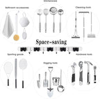 AceMining 5 Racks and 4 Hooks Mop and Broom Holder Wall Mount, Broom Organizer - Image 4