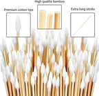 500/1000 Count 6'' Long Round/Pointed Cotton Swabs Durable Stem, Lint- Free Gun - Image 4