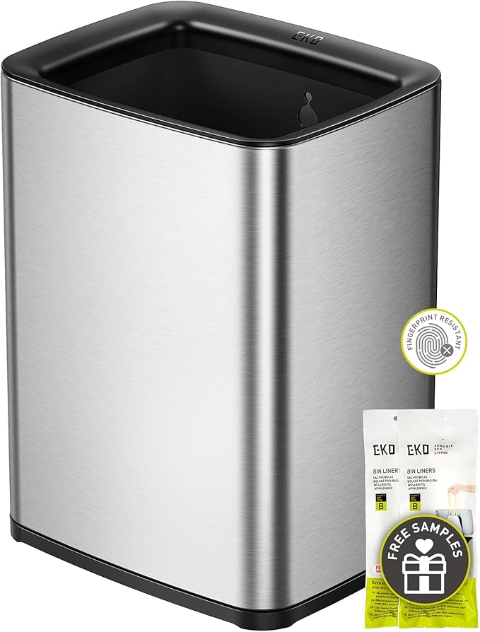 EKO Laguna 2.6 Gallon/10L Open Top Trash Can by EKO
