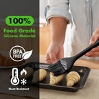 HOTEC 600℉ Heat Resistasnt Basting Brushes, BPA Free Silicone Pastry Brush - Image 3