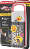 Ontel Battery Daddy Lantern, 2-in-1 Battery Powered Lamp & Battery Organizer by Ontel