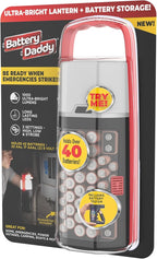 Ontel Battery Daddy Lantern, 2-in-1 Battery Powered Lamp & Battery Organizer by Ontel