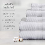 NY Loft 100% Cotton 6 Piece Bath Towel Set | White Towels | Oeko-TEX® Standard - Image 2
