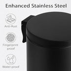 TIPGO 1.2 Gallon Small Black Trash Can, 4.5 Liters Bathroom Garbage Can - Image 3