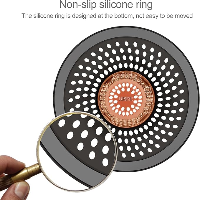 LEKEYE Shower Drain Hair Catcher/Bathroom Drain Cover/Bathtub Drain - Image 4