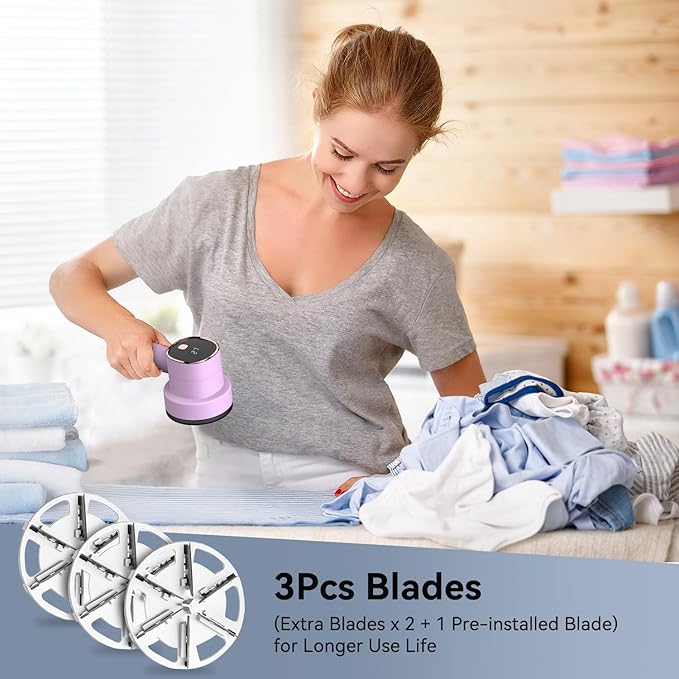 Rechargeable Fabric Shaver for Clothes: 6-Leaf Blades & 3 Speeds to Remove - Image 8