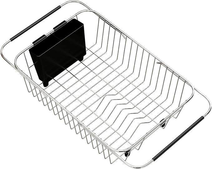 Adjustable Over Sink Dish Rack Stainless Steel Dish Drying Rack On Counter or - Image 6