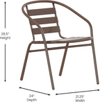 Flash Furniture Lila Bronze Metal Restaurant Stack Chair with Metal Slats - Image 3